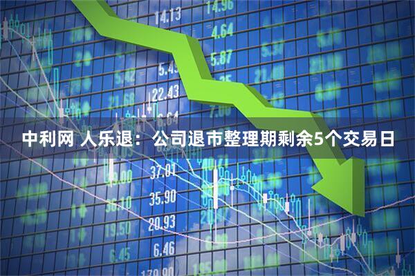 中利网 人乐退：公司退市整理期剩余5个交易日